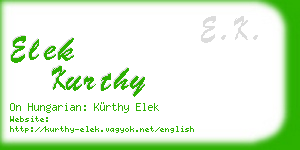elek kurthy business card