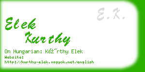 elek kurthy business card